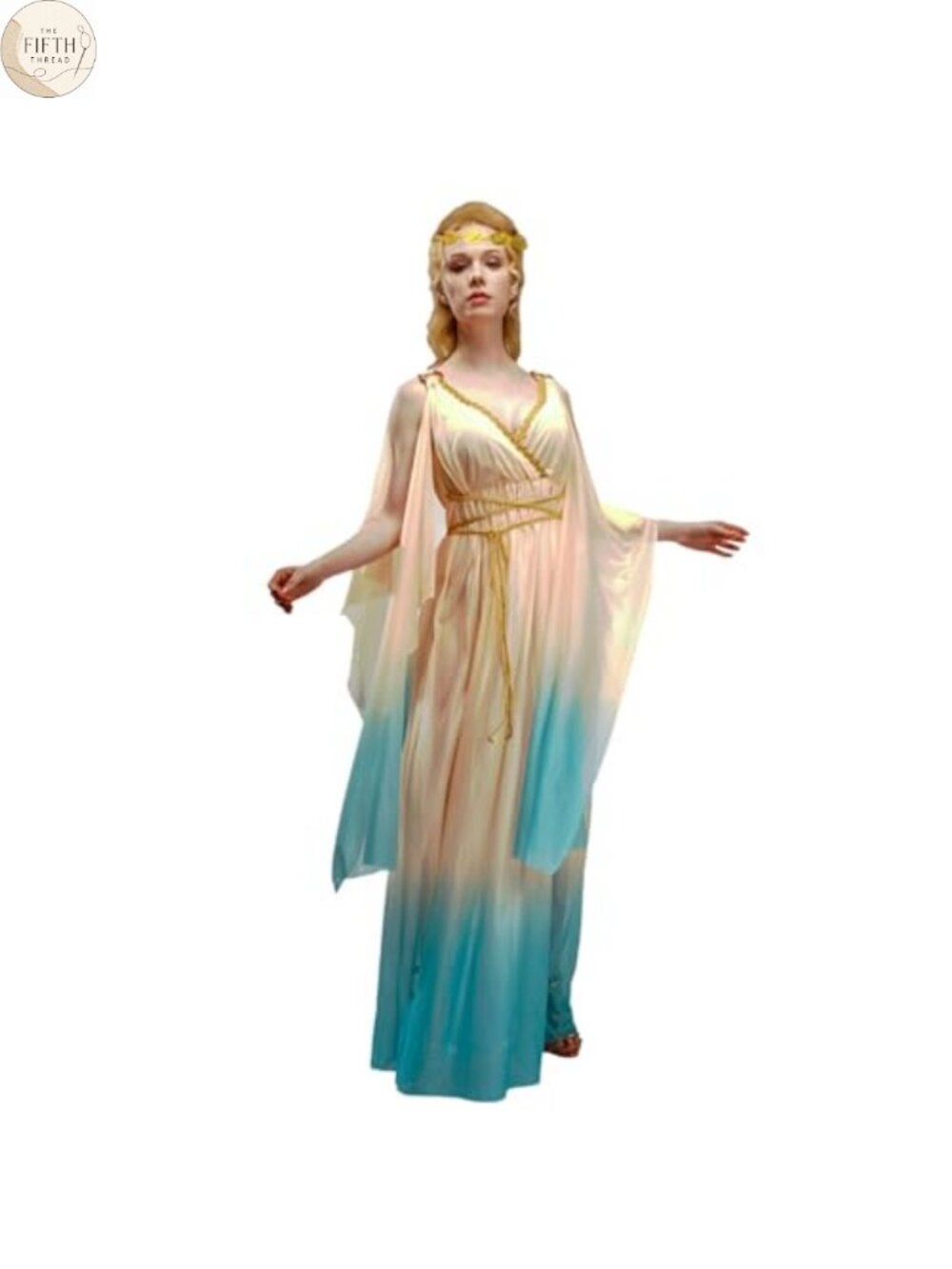 Greek Goddess Costume Set Dress & Headband One Size Fits Most